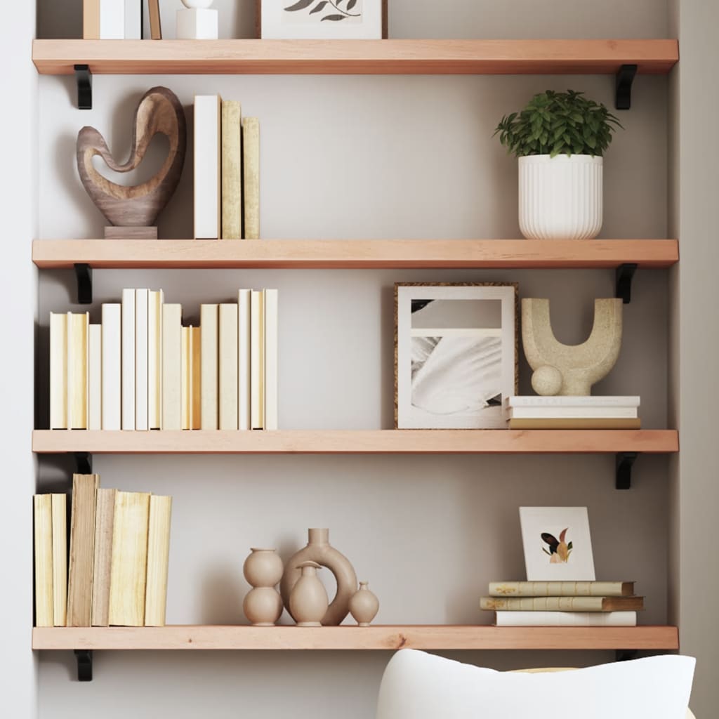 Ripiano a Parete 100x20x4 cm Legno Massello Rovere Non Trattato | homemem39