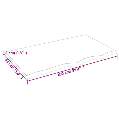 Ripiano a Parete 100x60x2 cm Legno Massello Rovere Non Trattato | homemem39