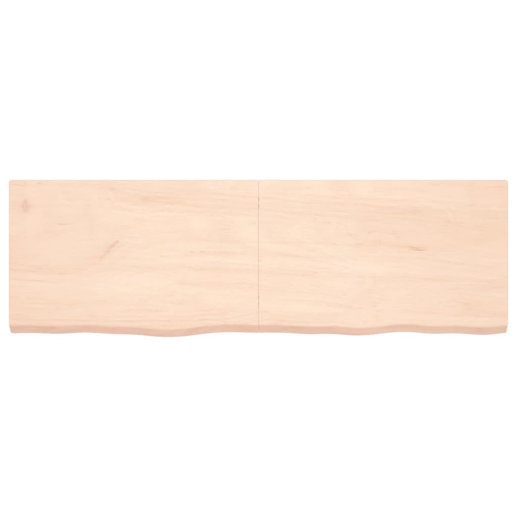 Ripiano a Parete 160x50x(2-4) cm Massello Rovere Non Trattato - homemem39