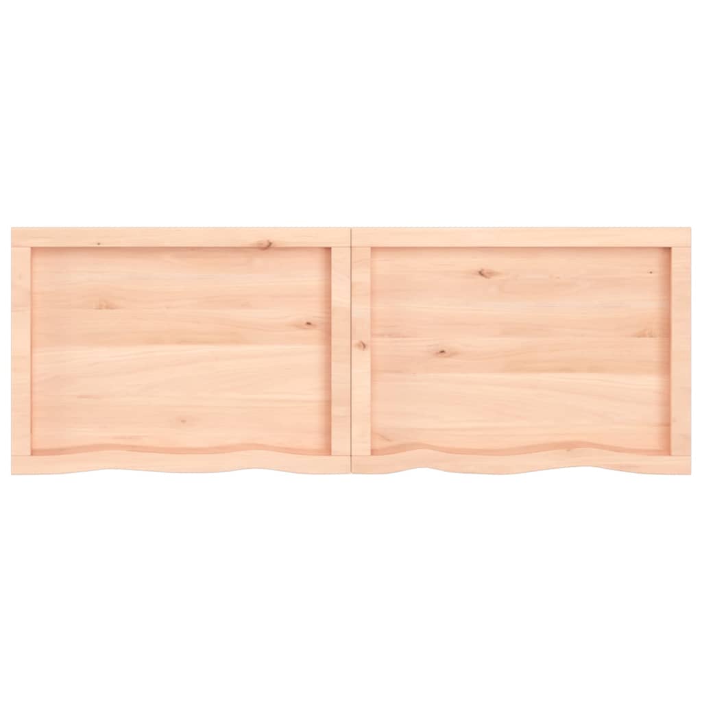 Ripiano a Parete 160x50x(2-4) cm Massello Rovere Non Trattato - homemem39