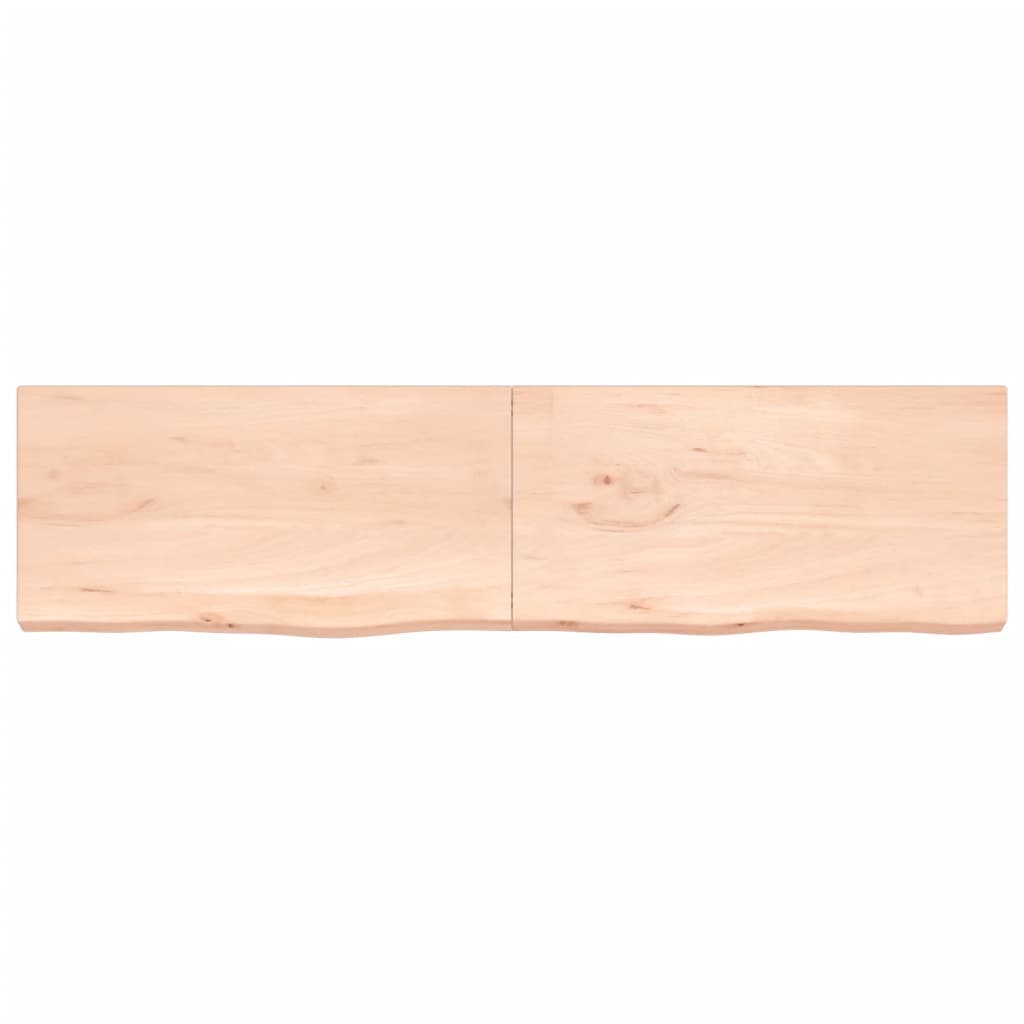 Ripiano a Parete 200x50x(2-6) cm Massello Rovere Non Trattato - homemem39