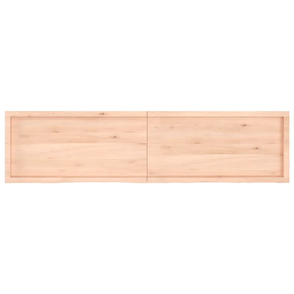 Ripiano a Parete 200x50x(2-6) cm Massello Rovere Non Trattato - homemem39