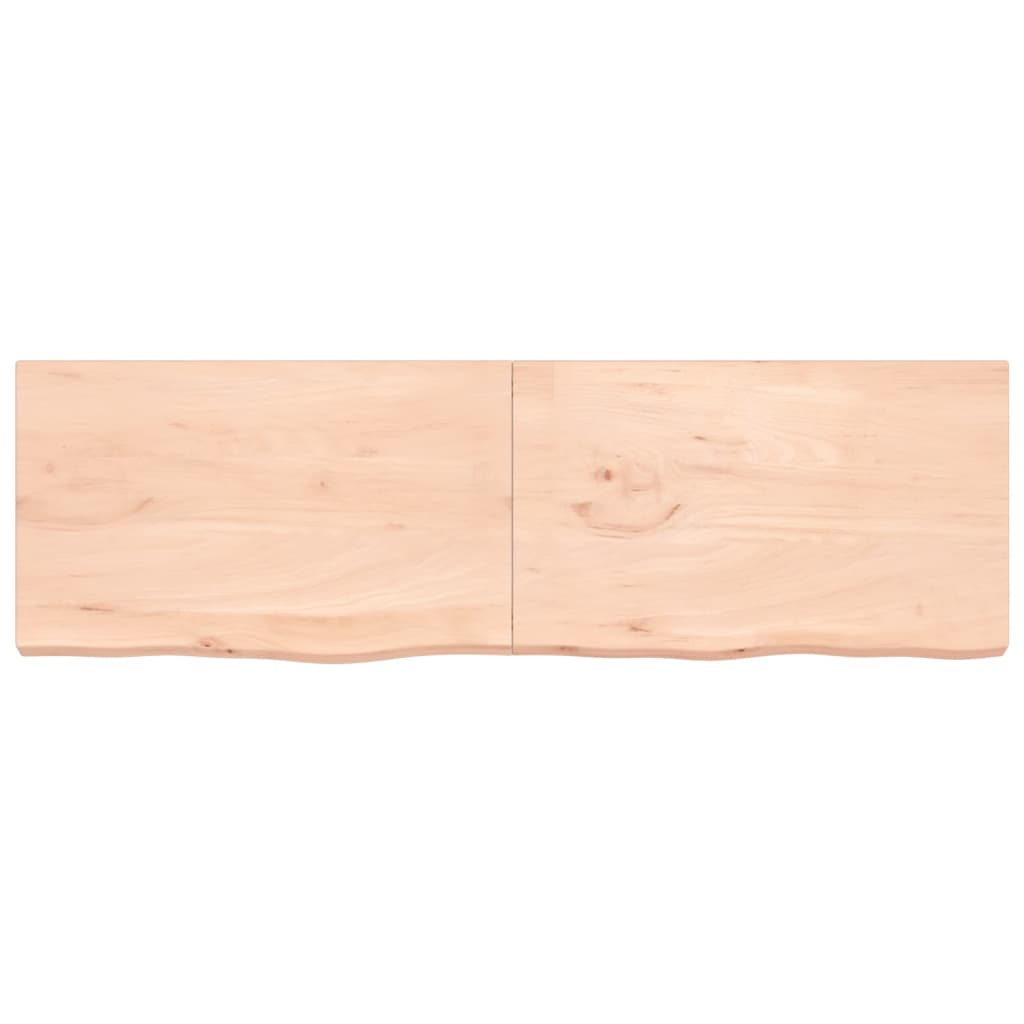 Ripiano a Parete 200x60x(2-6) cm Massello Rovere Non Trattato - homemem39