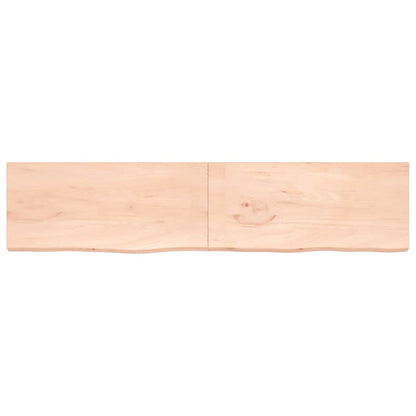 Ripiano a Parete 220x50x(2-4) cm Massello Rovere Non Trattato - homemem39