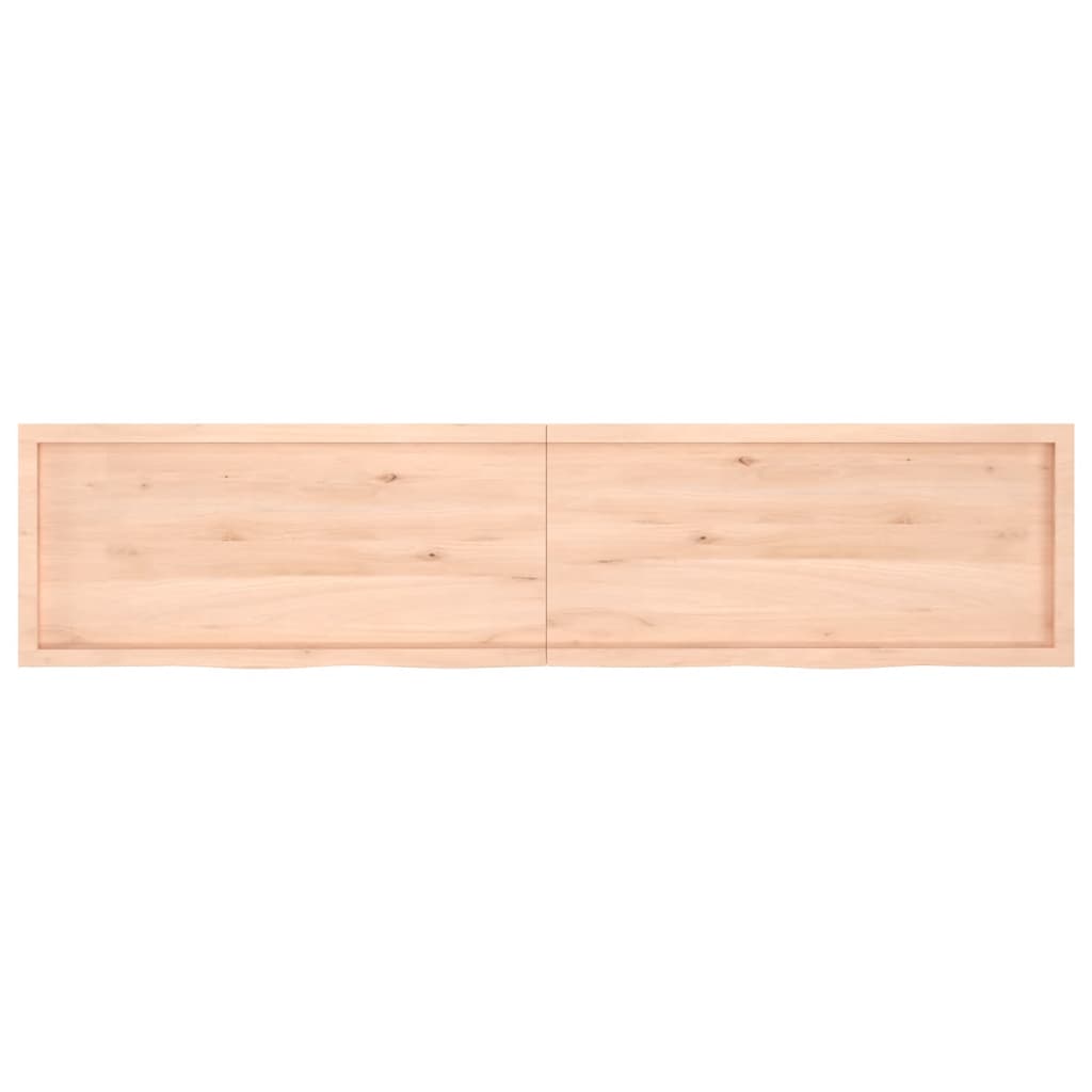 Ripiano a Parete 220x50x(2-4) cm Massello Rovere Non Trattato - homemem39