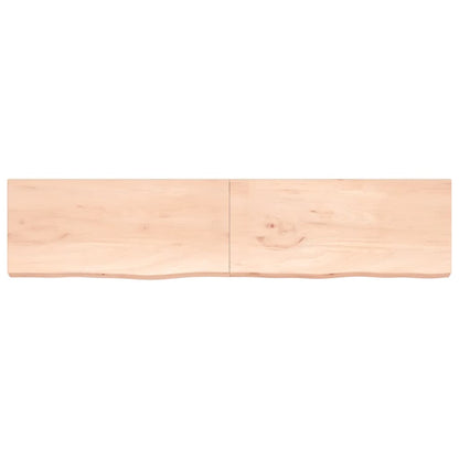 Ripiano a Parete 220x50x(2-6) cm Massello Rovere Non Trattato - homemem39