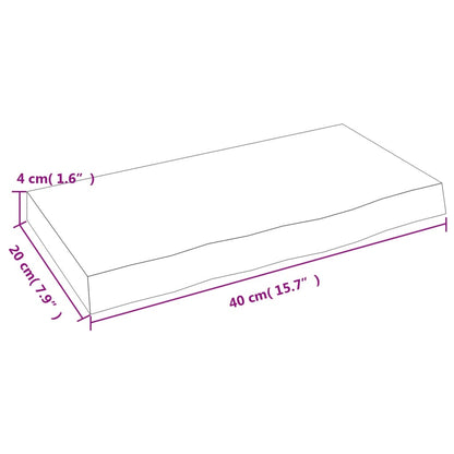 Ripiano Muro Marrone Chiaro 40x20x4 cm Massello Rovere Trattato | homemem39