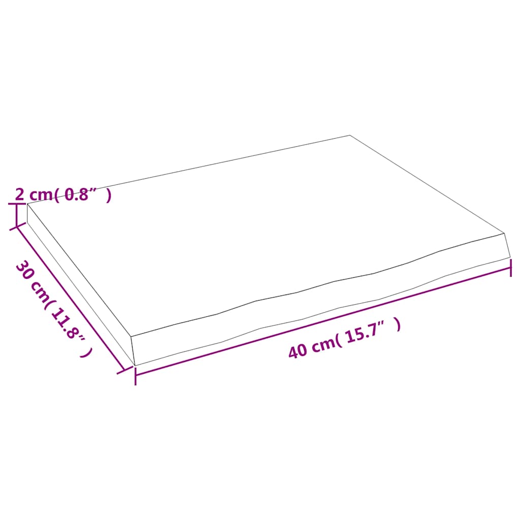 Ripiano Muro Marrone Chiaro 40x30x2 cm Massello Rovere Trattato | homemem39