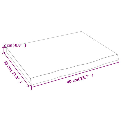 Ripiano Muro Marrone Chiaro 40x30x2 cm Massello Rovere Trattato | homemem39