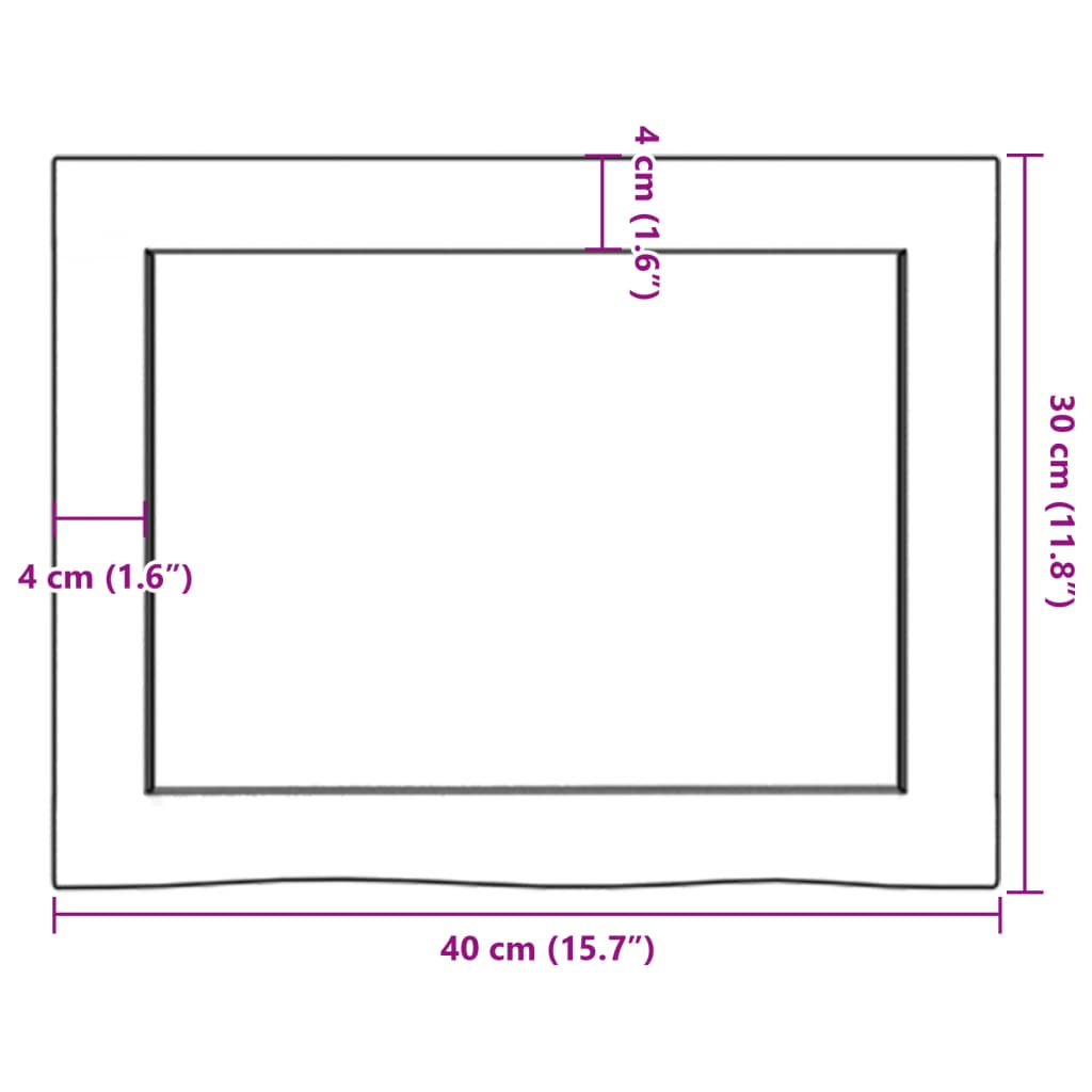 Ripiano Muro Marrone 40x30x(2-4) cm Massello Rovere Trattato | homemem39