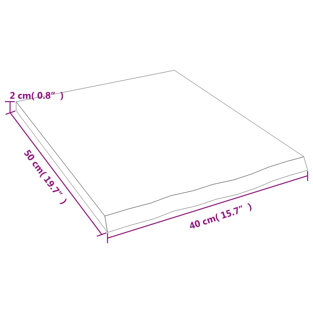 Ripiano Muro Marrone Chiaro 40x50x2 cm Massello Rovere Trattato | homemem39