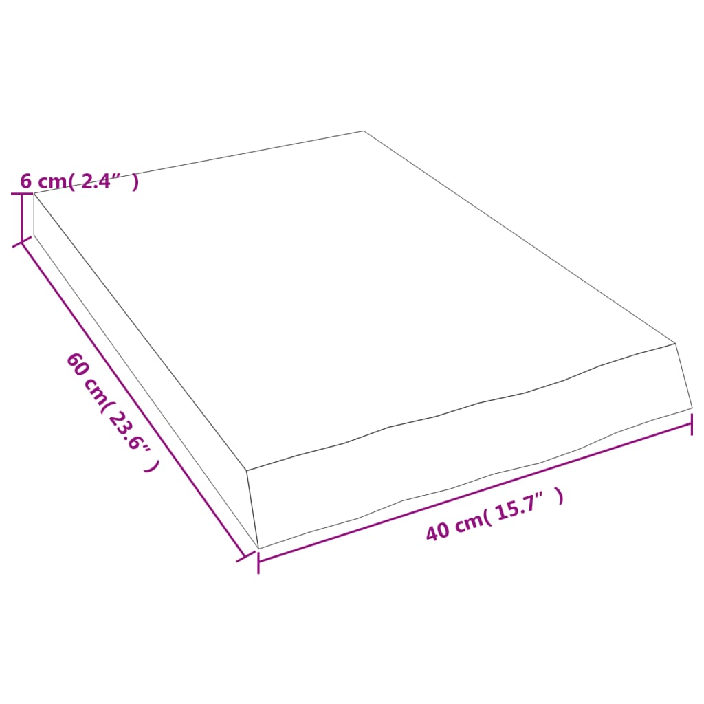 Ripiano Muro Marrone 40x60x(2-6) cm Massello Rovere Trattato - homemem39