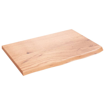 Ripiano Muro Marrone Chiaro 60x40x2 cm Massello Rovere Trattato | homemem39