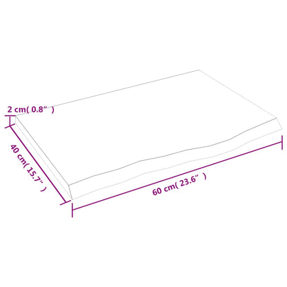 Ripiano Muro Marrone Chiaro 60x40x2 cm Massello Rovere Trattato | homemem39