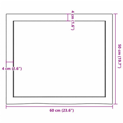 Ripiano Muro Marrone 60x50x(2-6) cm Massello Rovere Trattato | homemem39