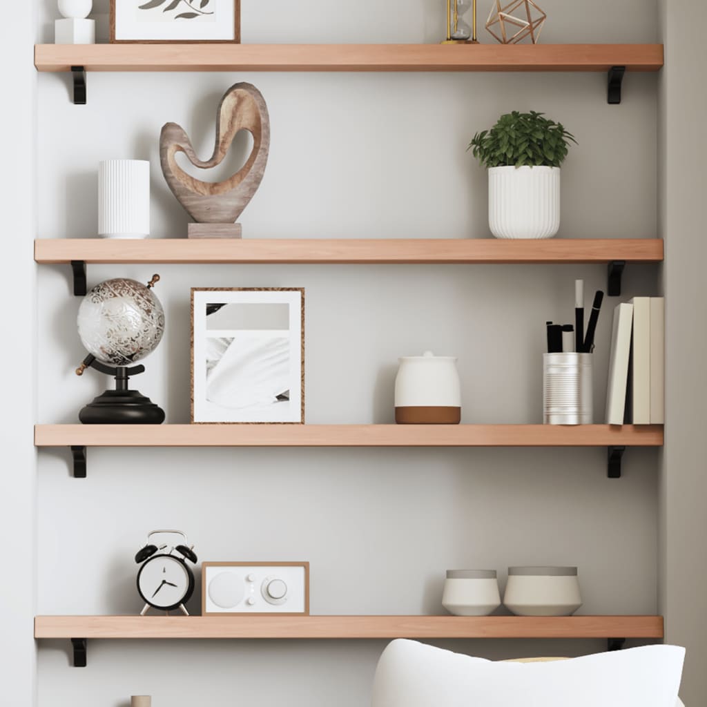 Ripiano Muro Marrone Chiaro 80x10x4 cm Massello Rovere Trattato | homemem39