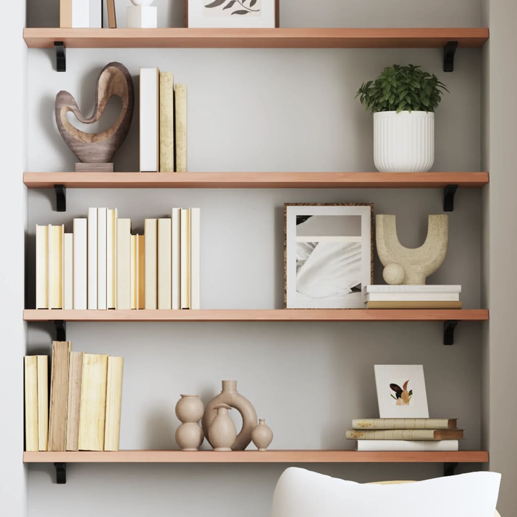 Ripiano Muro Marrone Chiaro 80x20x2 cm Massello Rovere Trattato | homemem39