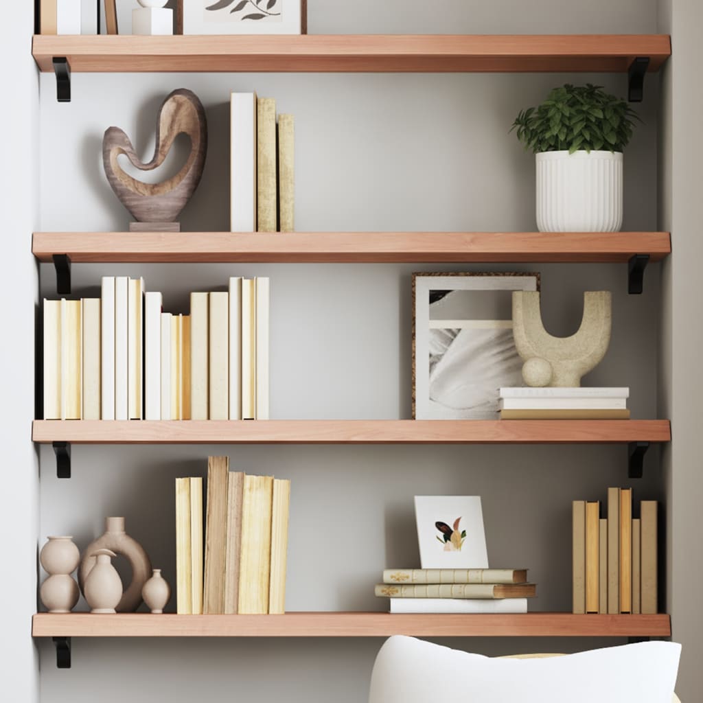 Ripiano Muro Marrone 80x30x(2-4) cm Massello Rovere Trattato | homemem39