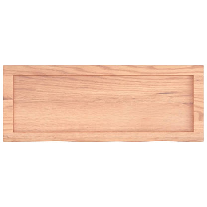 Ripiano Muro Marrone 80x30x(2-6) cm Massello Rovere Trattato | homemem39
