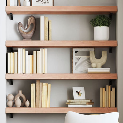 Ripiano Muro Marrone 80x30x(2-6) cm Massello Rovere Trattato | homemem39