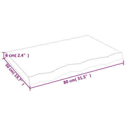 Ripiano Muro Marrone 80x50x(2-6) cm Massello Rovere Trattato | homemem39
