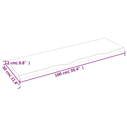Ripiano Muro Marrone Chiaro 100x30x2cm Massello Rovere Trattato | homemem39