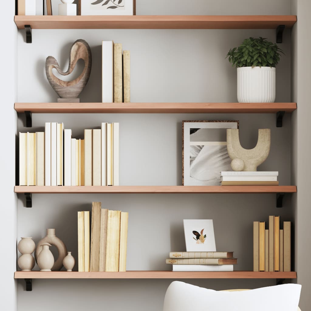 Ripiano Muro Marrone Chiaro 100x30x2cm Massello Rovere Trattato | homemem39
