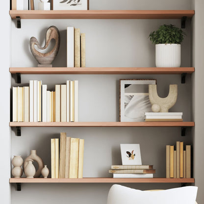 Ripiano Muro Marrone Chiaro 100x30x2cm Massello Rovere Trattato | homemem39