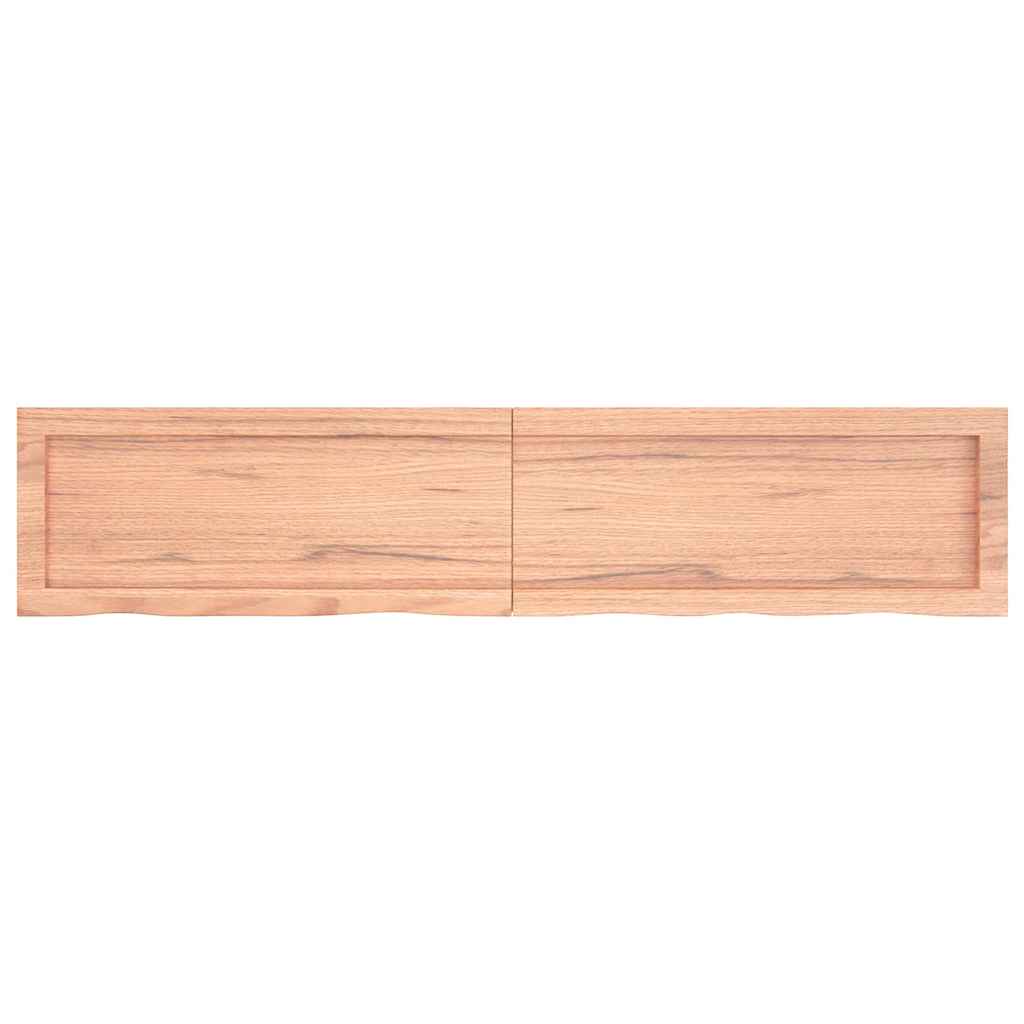 Ripiano Muro Marrone 140x30x(2-4) cm Massello Rovere Trattato | homemem39