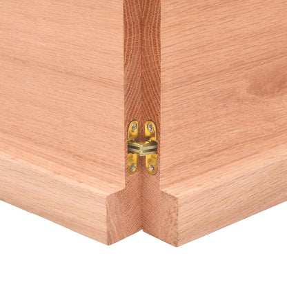 Ripiano Muro Marrone 140x30x(2-4) cm Massello Rovere Trattato | homemem39