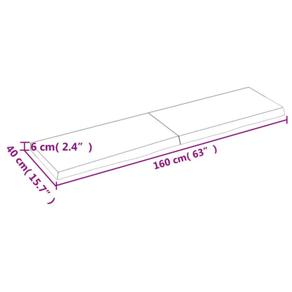 Ripiano Muro Marrone 160x40x(2-6) cm Massello Rovere Trattato - homemem39