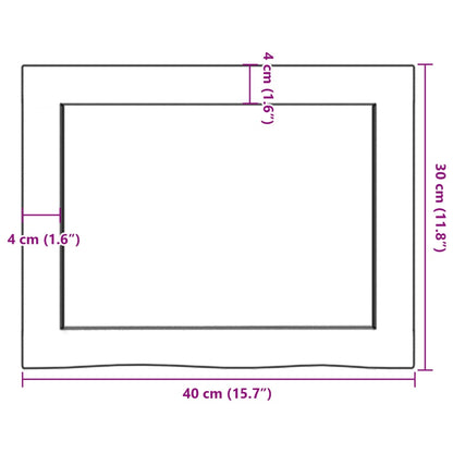 Ripiano Muro Marrone Scuro 40x30x(2-6) cm Massello Rovere Trattato