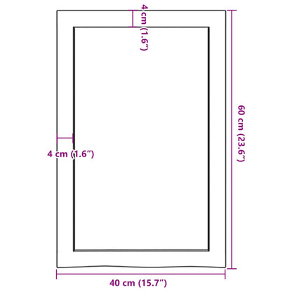 Ripiano Marrone Scuro 40x60x(2-6) cm Massello Rovere Trattato - homemem39