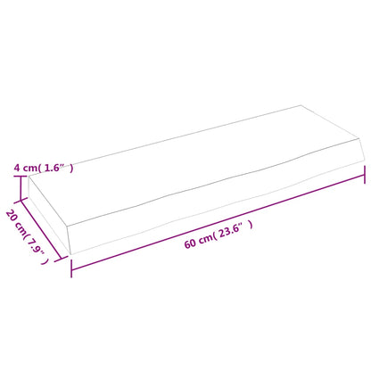 Ripiano Muro Marrone Scuro 60x20x4 cm Massello Rovere Trattato | homemem39
