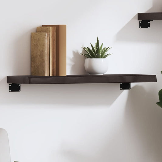Ripiano Muro Marrone Scuro 60x20x4 cm Massello Rovere Trattato | homemem39