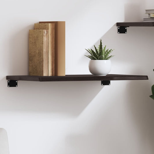 Ripiano Muro Marrone Scuro 60x30x2 cm Massello Rovere Trattato | homemem39