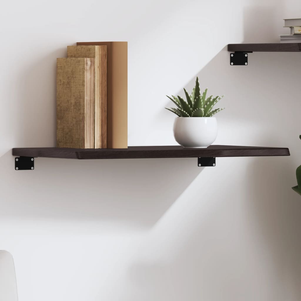 Ripiano Muro Marrone Scuro 60x40x2 cm Massello Rovere Trattato | homemem39
