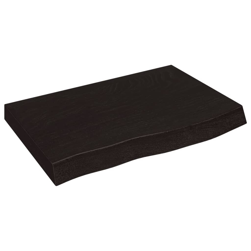 Ripiano Marrone Scuro 60x40x(2-6) cm Massello Rovere Trattato | homemem39