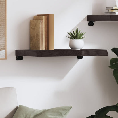 Ripiano Marrone Scuro 60x40x(2-6) cm Massello Rovere Trattato | homemem39