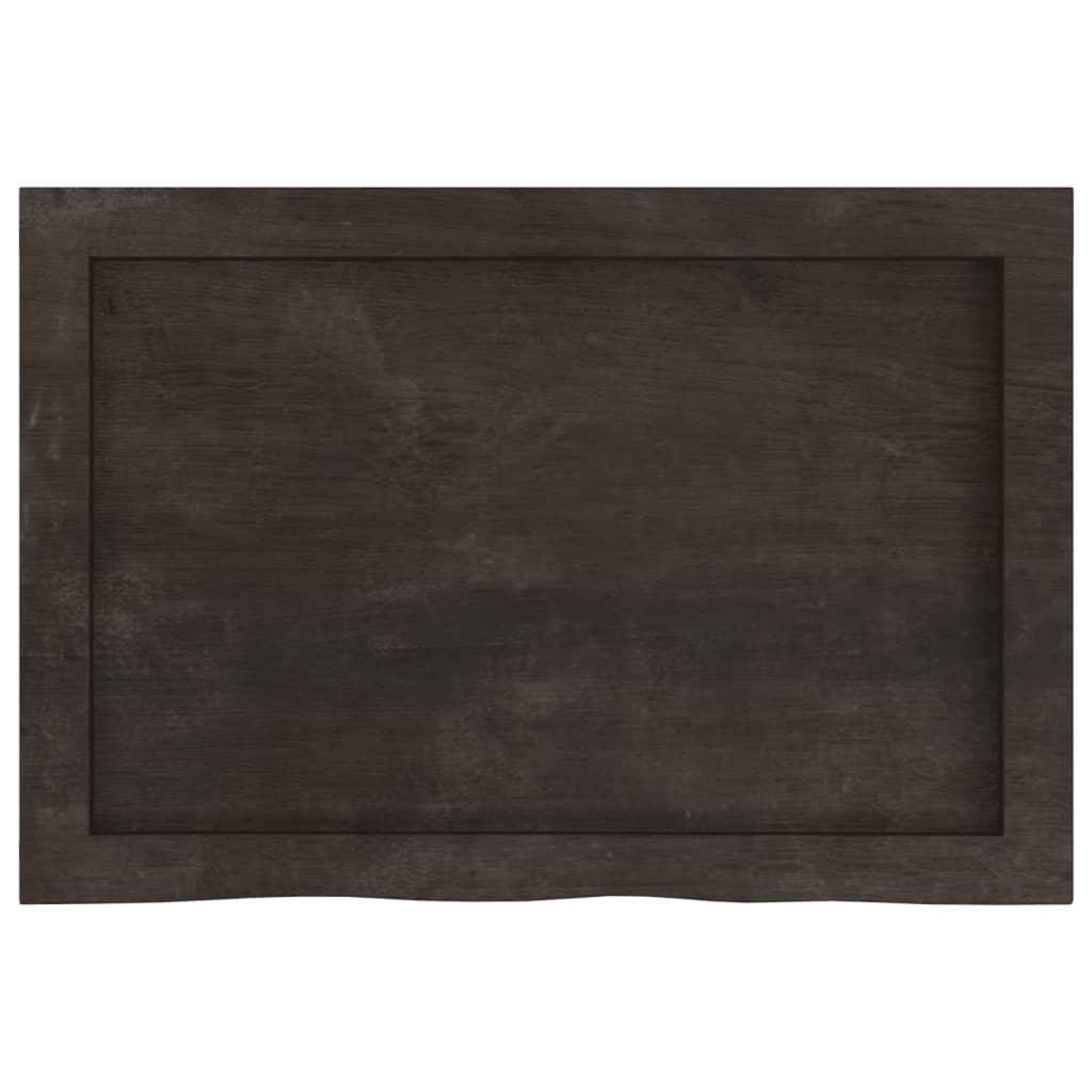 Ripiano Marrone Scuro 60x40x(2-6) cm Massello Rovere Trattato | homemem39