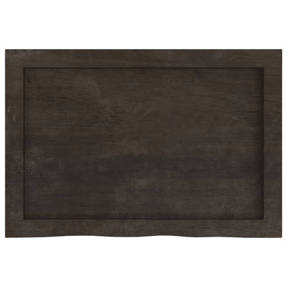 Ripiano Marrone Scuro 60x40x(2-6) cm Massello Rovere Trattato | homemem39