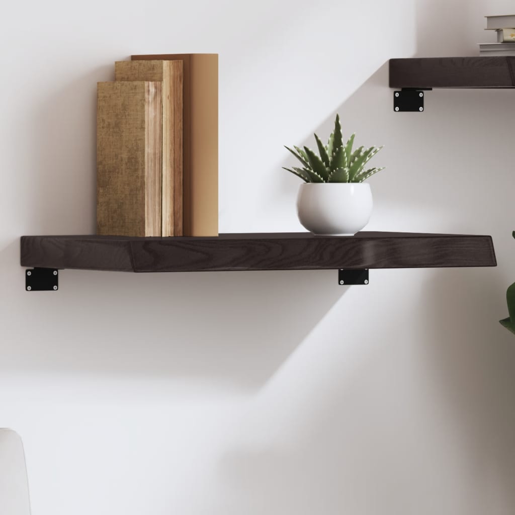 Ripiano Marrone Scuro 60x40x(2-6) cm Massello Rovere Trattato | homemem39