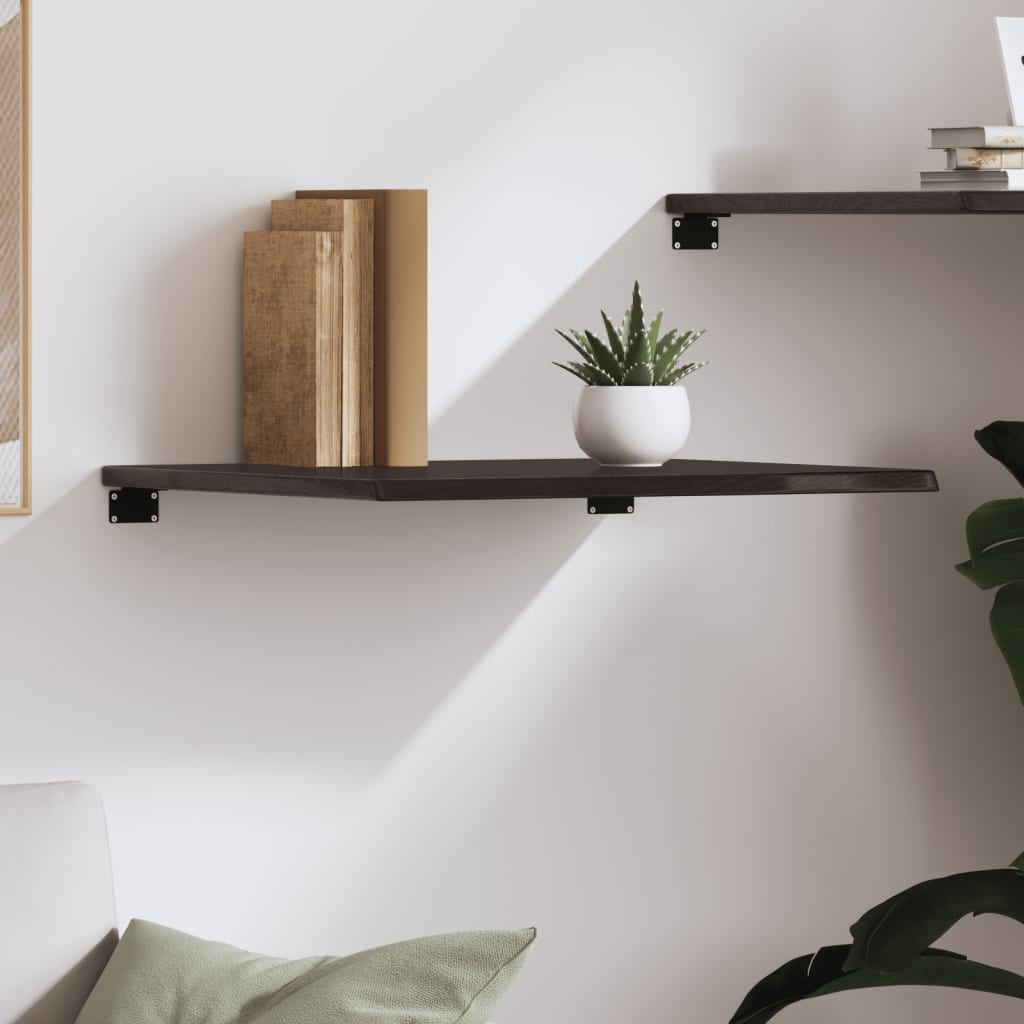 Ripiano Muro Marrone Scuro 60x50x2 cm Massello Rovere Trattato | homemem39