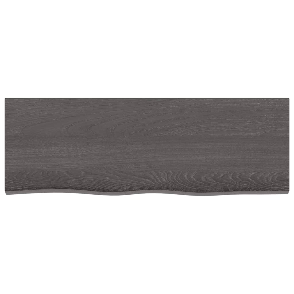 Ripiano Muro Marrone Scuro 80x30x2 cm Massello Rovere Trattato - homemem39