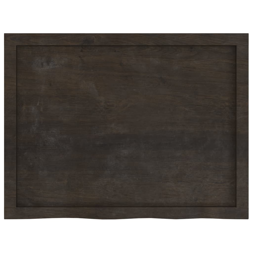 Ripiano Marrone Scuro 80x60x(2-4) cm Massello Rovere Trattato - homemem39