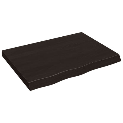 Ripiano Marrone Scuro 80x30x(2-6) cm Massello Rovere Trattato - homemem39