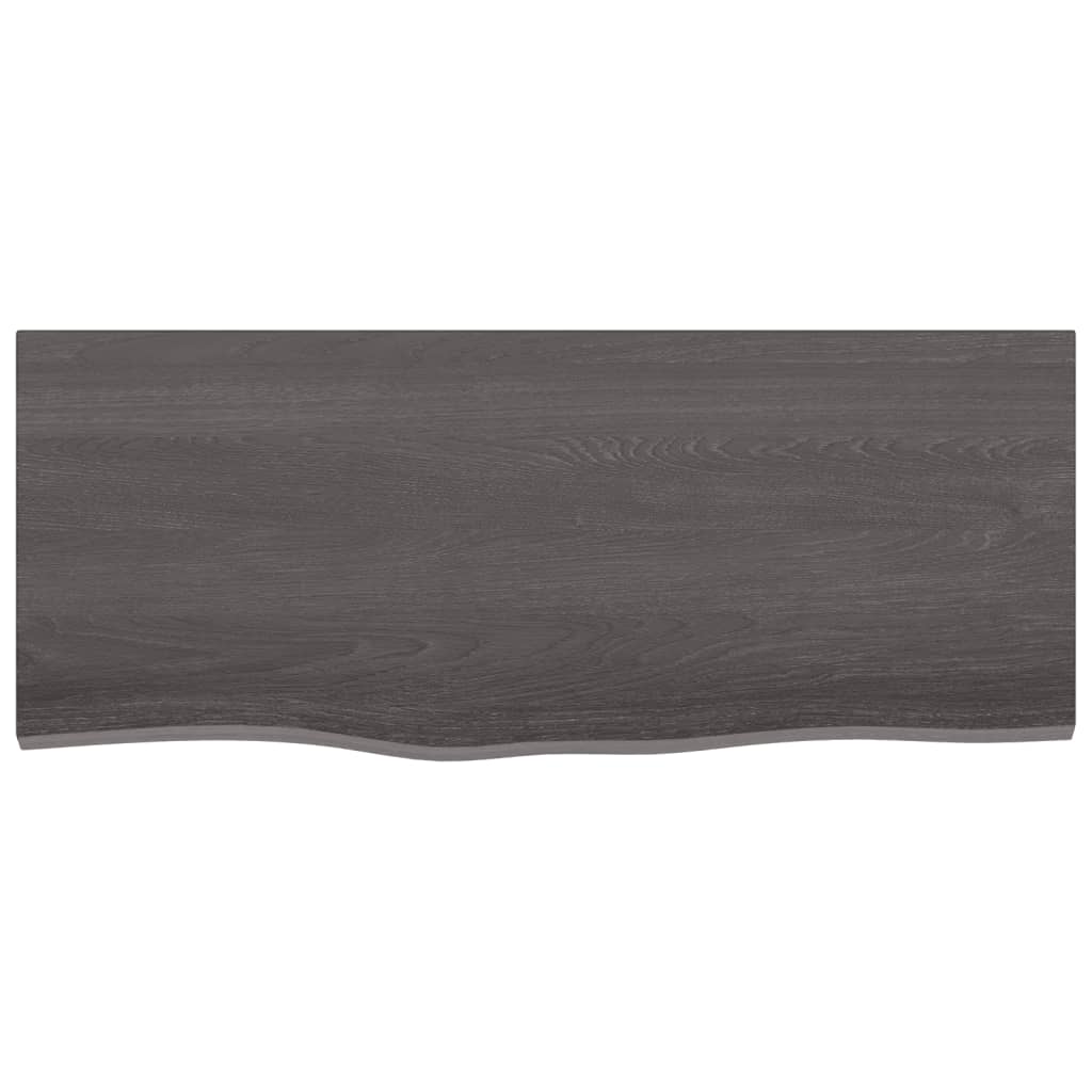 Ripiano Muro Marrone Scuro 100x40x2 cm Massello Rovere Trattato - homemem39