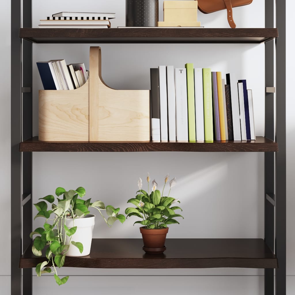 Ripiano Marrone Scuro 100x50x(2-4) cm Massello Rovere Trattato | homemem39