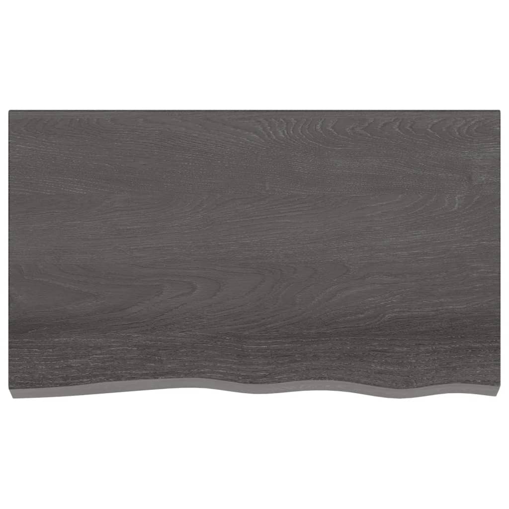 Ripiano Marrone Scuro 100x60x(2-6) cm Massello Rovere Trattato - homemem39