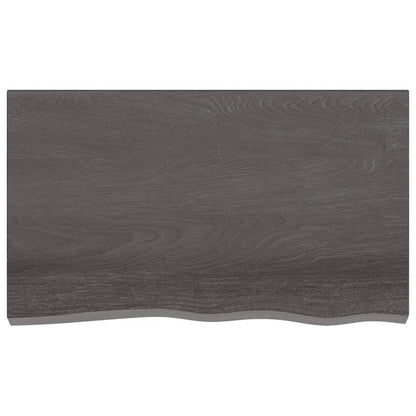 Ripiano Marrone Scuro 100x60x(2-6) cm Massello Rovere Trattato - homemem39